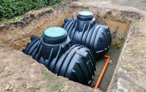 a septic tank being installed